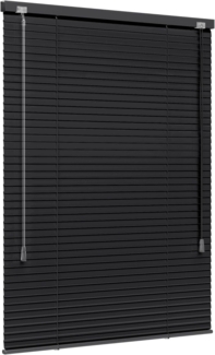 jalousiescout Jalousie LightLess Aluminium-Jalousie, 25 mm, 40x130 cm, schwarz matt, ohne Bohren, geklemmt oder verschaubt, Aluminium, vollverdunkelnd, Feuchtraumgeeignet