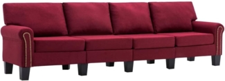 vidaXL 4-Sitzer-Sofa Weinrot Stoff