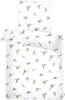 Apelt Mako-Satin Bettwäsche Lola weiß bunt|155x220 cm + 80x80 cm