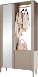 'Mirkosa' Garderobe-Set, Holz Cashmere, 197 x 33 x 105 cm