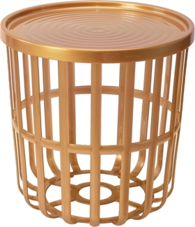 BranQ - Home essential, Designer-, funktionaler und moderner Kaffeetisch Zen, aus hochwertigem BPA-freiem ABS-Kunststoff, mit abnehmbarem Bezug, Gold