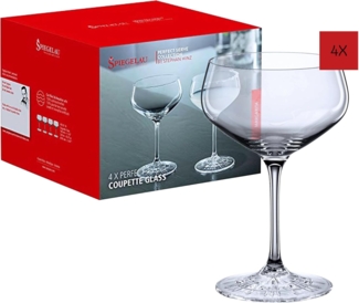 Spiegelau & Nachtmann 4-teiliges Cocktailschalen-Set, Champagnerschale-Coupette Glas, Kristallglas, 235 ml, Perfect Serve, 4500174