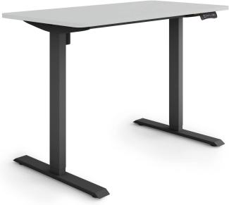 ESMART Germany ETX-121BG 120x60cm Hellgrau Ergonomischer Steh-Sitz-Schreibtisch Stufenlos elektrisch höhenverstellbar 73,5-123,5cm 3X Memory Aktivitätserinnerung Soft-Start/Stopp Schnelle Montage