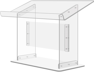 VEVOR Acryl Podium Tischgröße(LxB) 68,58x34,8 cm Rednerpult 49,53 cm Höhe Moderne Acryl Kirche Stil Podium mit Schraubensatz ideal für Kirchen, Schulen Pressekonferenzen Hörsälen Abendgesellschaften