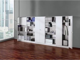 Regal schmal 6050 3 OH mit Sockelblende Grau