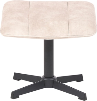 Stuhl mit Fußhocker LIA mit Fußstütze Samtstoff Beige