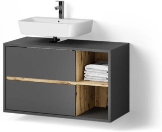 Livinity® Waschbeckenunterschrank Vomano, Anthrazit/Artisan-Eiche, 100 x 60 cm