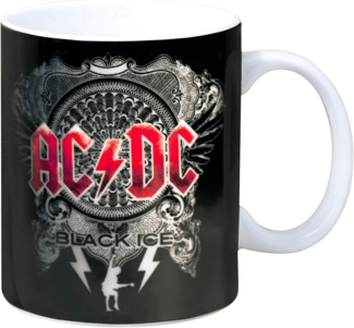 AC DC Kaffeetasse Black Ice, Porzellan, schwarz, 8 cm