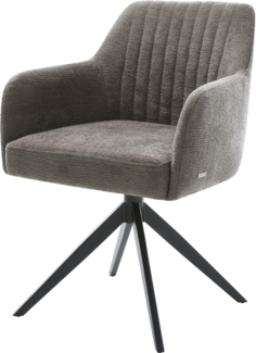 Drehstuhl Greg-Flex Bouclé Soft Schlamm Kreuzgestell breit Schwarz 360° drehbar Wippfunktion Taschenfederkern