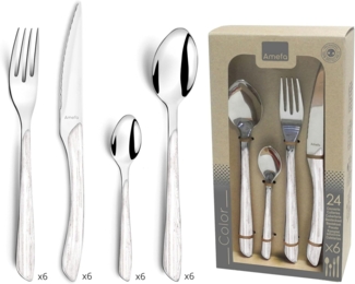 Amefa ECLAT NATURE Besteckset 24-teilig weiß hochglanzpoliert