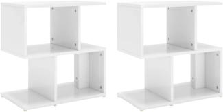 vidaXL Nachttische 2 Stk. Hochglanz-Weiß 50x30x51,5 cm Holzwerkstoff 806377