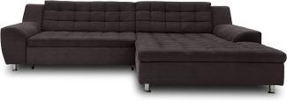 DOMO Collection Merida Ecksofa, Sofa mit Schlaffunktion in L-Form, Eckcouch, Polstergarnitur in espresso