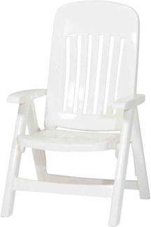 Sieger Comtesse Klappsessel klappbar, Vollkunststoff Weiß 65 x 108 x 66 cm