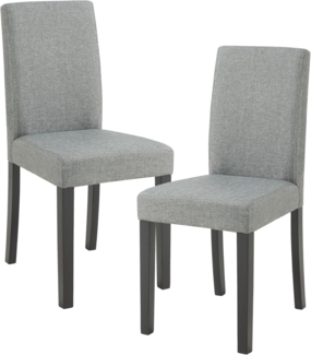 Esszimmerstuhl Hamburg 2er Set Textil Hellgrau [en. casa]