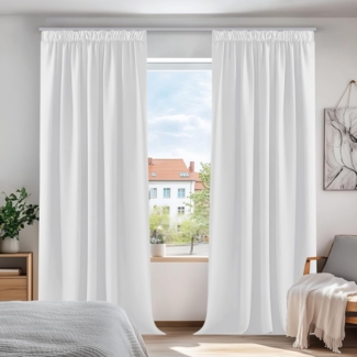 Deconovo Verdunkelungsvorhang Gardinen mit Kräuselband Blickdicht Vorhänge Wohnzimmer 2er Set, Vorhang Verdunkelung Vorhänge Kälteschutz Schlafzimmer Thermovorhang