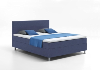 ATLANTIC home collection Edison Boxbett inklusive Rost und H3 Federkernmatratze, Blau, 140 x 200 cm