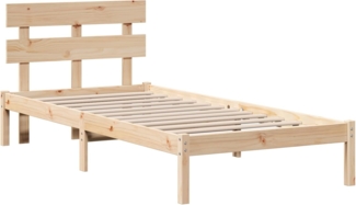 vidaXL Bettgestell mit Kopfteil 90x190 cm Massivholz Kiefer 872143