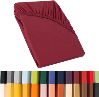 CelinaTex Relax Boxspringbett Wasserbett Spannbettlaken 180x200-200x220 cm Bordeaux rot Jersey Mako Baumwolle 160g/qm Laken