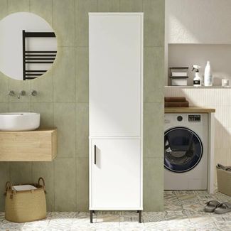 Dmora Mehrzweckschrank 1 Tür 45x173,6 cm Weiß, Garderobe