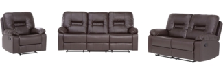 Sofa Set Kunstleder braun 6-Sitzer verstellbar BERGEN
