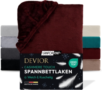 Devior Spannbettlaken aus 100% Nicki-Plüsch mit Cashmere-Touch, 190 g/m² mit Einlaufschutz, Nicki, Gummizug: Rundumgummizug, für Boxspringmatratze bis 32cm - Spannbettlaken 180 x 200 cm kuschelig