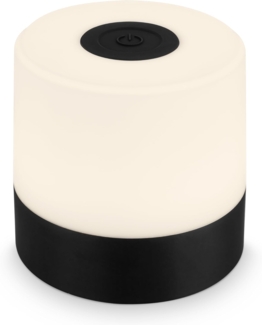 BRILONER – Mini LED Tischlampe Kabellos, Dimmbare Nachttischlampe Touch, Schreibtischlampe, Leselampe, Tischleuchte Outdoor & Indoor, USB-C, Camping Lampe, Warmweißes Licht, 7x7 cm, Schwarz