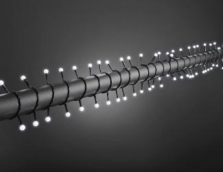 LED-Kugellichterkette - Ball Line Outdoor - 12,72m - 160x Kaltweiß - Schwarzes Kabel