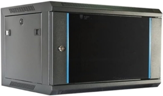 BigBuy Home Wandregal 2LAN 6U schwarz 19"