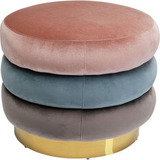 Kare Design Hocker Sandwich Triple, Rosa/Hellblau/Grau, 44 x 63 x 63 cm