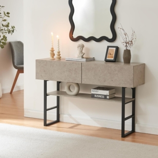 Konsolentisch Varberg 75x120x30 cm Betonoptik, hell [en. casa]