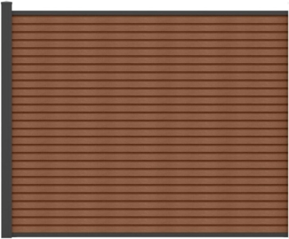 Vente-unique - Sichtschutzzaun zum Aufstellen - Holz-Optik - 148 cm - Set aus 9 coextrudierten Verbundstofflamellen + 1 anthrazitfarbener Pfosten - PALIZO