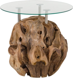 Massivmoebel24 Couchtisch UNIKA (Couchtisch Teak Wurzel 50 x 50 x 50 natur lackiert UNIKA #169)
