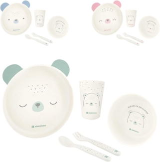 Kikkaboo Kindergeschirr Set Bear with me 5-teilig, Tiermotiv, Schale, Besteck grün