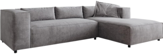 Eckcouch Brom 260x175 cm Mikrofaser Grau Recamiere rechts