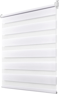 Deswell Doppelrollo Klemmfix ohne Bohren Weiß B40 x H150 cm (Stoffbreite 36cm) Rollos für Fenster ohne Bohren für Fenster mit Lichtdurchlässig & Verdunkelnd/Höhe Stufenlos Verstellbar