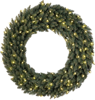 Star Trading 612-62 Weihnachtsdekoration KRANZ CALGARY LED 80X0,064W Kunststoff, Stahl grün L:90cm B:17cm H:90cm IP44