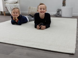 Handweb Teppich Korinth, Farbe: Natur Hell, Größe: 70x130 cm