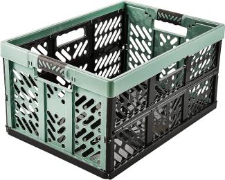 keeeper Stabile Profi-Klappbox mit Soft-Touch Griffen, 54 x 37 x 28 cm, 45 l, Ben, Nordic Green