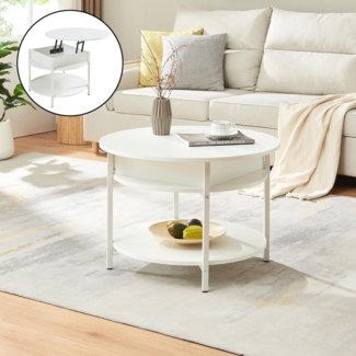 Couchtisch Kandas mit Hebeplatte 70x49 cm Weiß [en. casa]