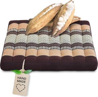 livasia Sitzkissen Sitzkissen 50 cm, vegan und handgefertigt, 50x50x6cm, Kapok