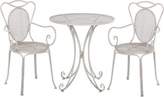 Bistro Set Metall Grau CILENTO