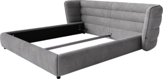 Polsterbettgestell Simea 180x200 cm Mikrofaser Grau