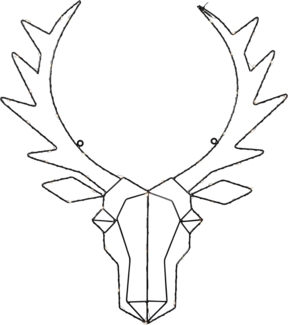 LED-Design-Rentierkopf "Cupid", schwarz, 57 cm