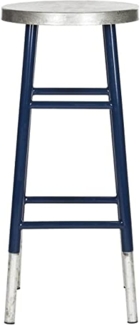 SAFAVIEH Modern Bar & Counter Stool, in Navy and Silver