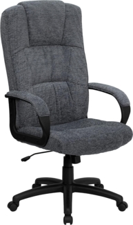 Flash Furniture Rochelle Bürostuhl mit hoher Rückenlehne, Stoff, mit Armlehnen, Grau