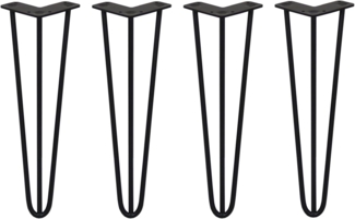 4x Haarnadelbeine - 3 Zinken - 40.5 cm hoch - 10mm