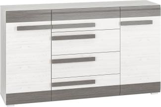 Sideboard "Blanco" Kommode 165cm Pinie weiß grau MDF