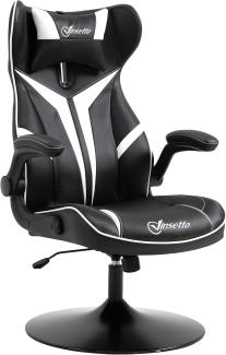 Vinsetto Schreibtischstuhl ergonomischer Gaming Stuhl, mit Wippfunktion (Computerstuhl, 1 St), für Wohnzimmer, Schwarz+Weiß