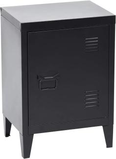 FurnitureR Französisch Vintage Schrank mit Metallgestell, Sofastisch, Mini Bücherregal, Nachttisch, 40.5 x 30.5 x 57.5 cm, Schwarz, Metall, 57 x 40 x 30 cm