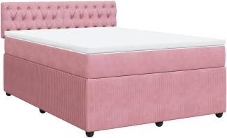 Boxspringbett mit Matratze Rosa 160x200 cm Samt 3287793